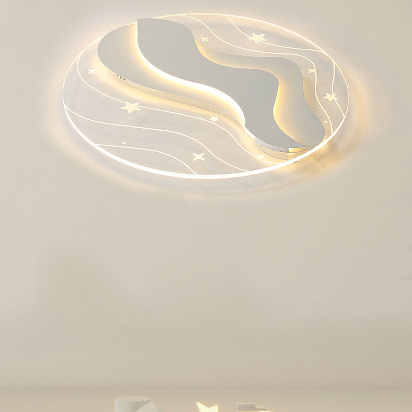 モダンな錬鉄製アクリル製ラウンドLEDフラッシュマウントシーリングライト