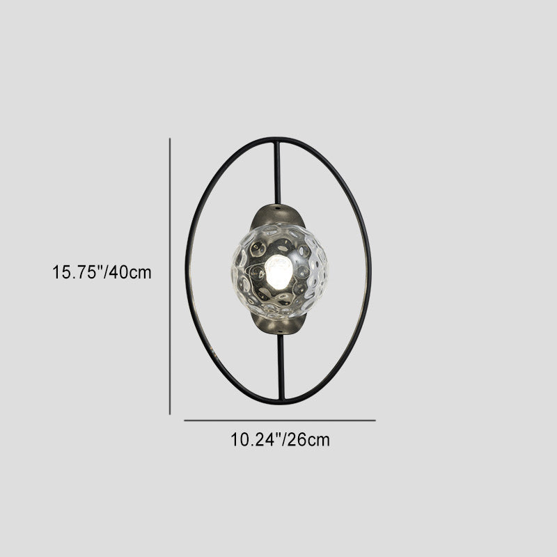 Contemporary Nordic Iron Glass Oval Ball 1-Light Wall Sconce Lamp For Bedside
