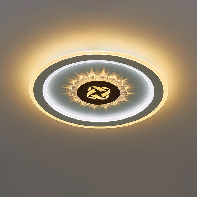 مصباح LED دائري بسيط من الأكريليك للتركيب على السطح