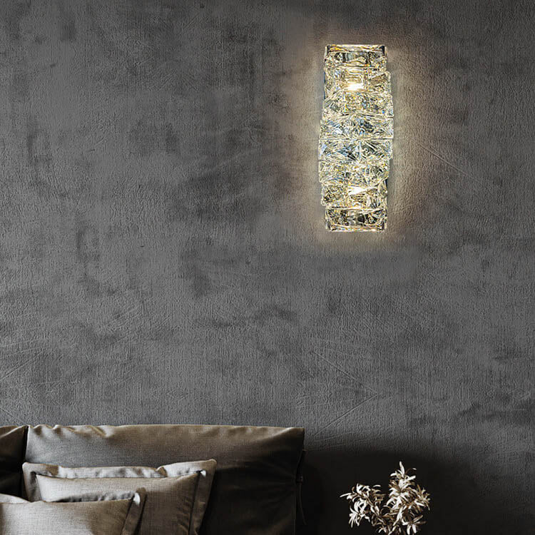 Modern Luxury Crystal Column LED Wall Sconce Lamp
