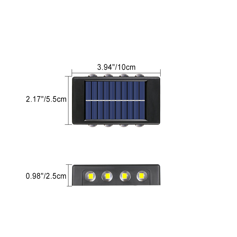 モダンでシンプルなソーラー防水長方形ABS PVC LED壁取り付け用燭台ランプ(屋外パティオ用)