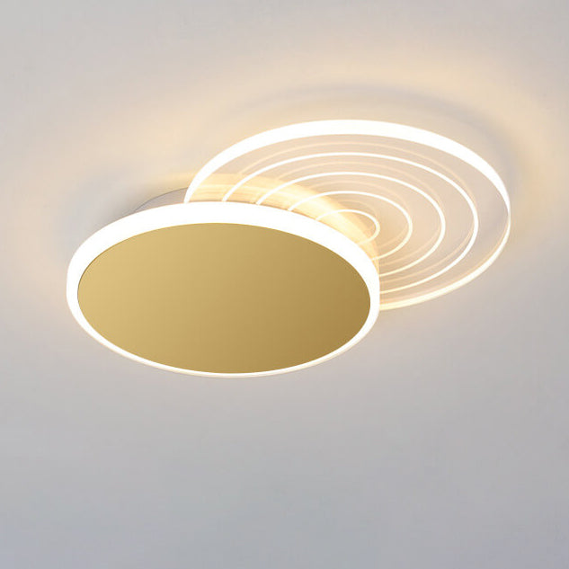 Modern Light Luxury Geometry Iron Acrylic LED Flush Mount Lighting