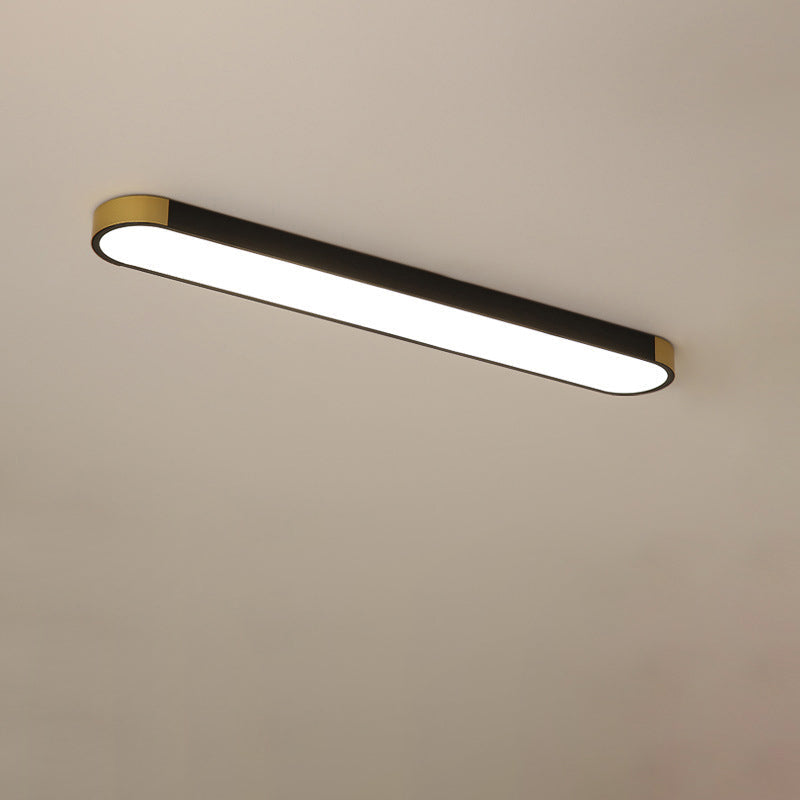 Modern Minimalist Rectangular Ring LED Flush Mount Ceiling Light