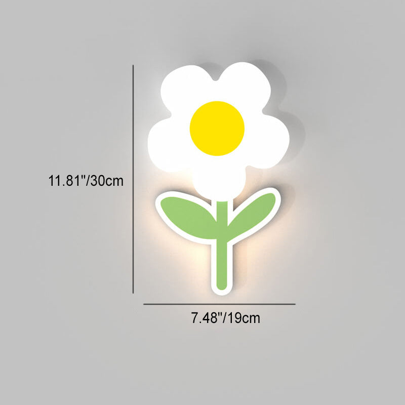 مصباح حائط LED بتصميم دوار الشمس من الأكريليك بتصميم عصري بسيط من الحديد