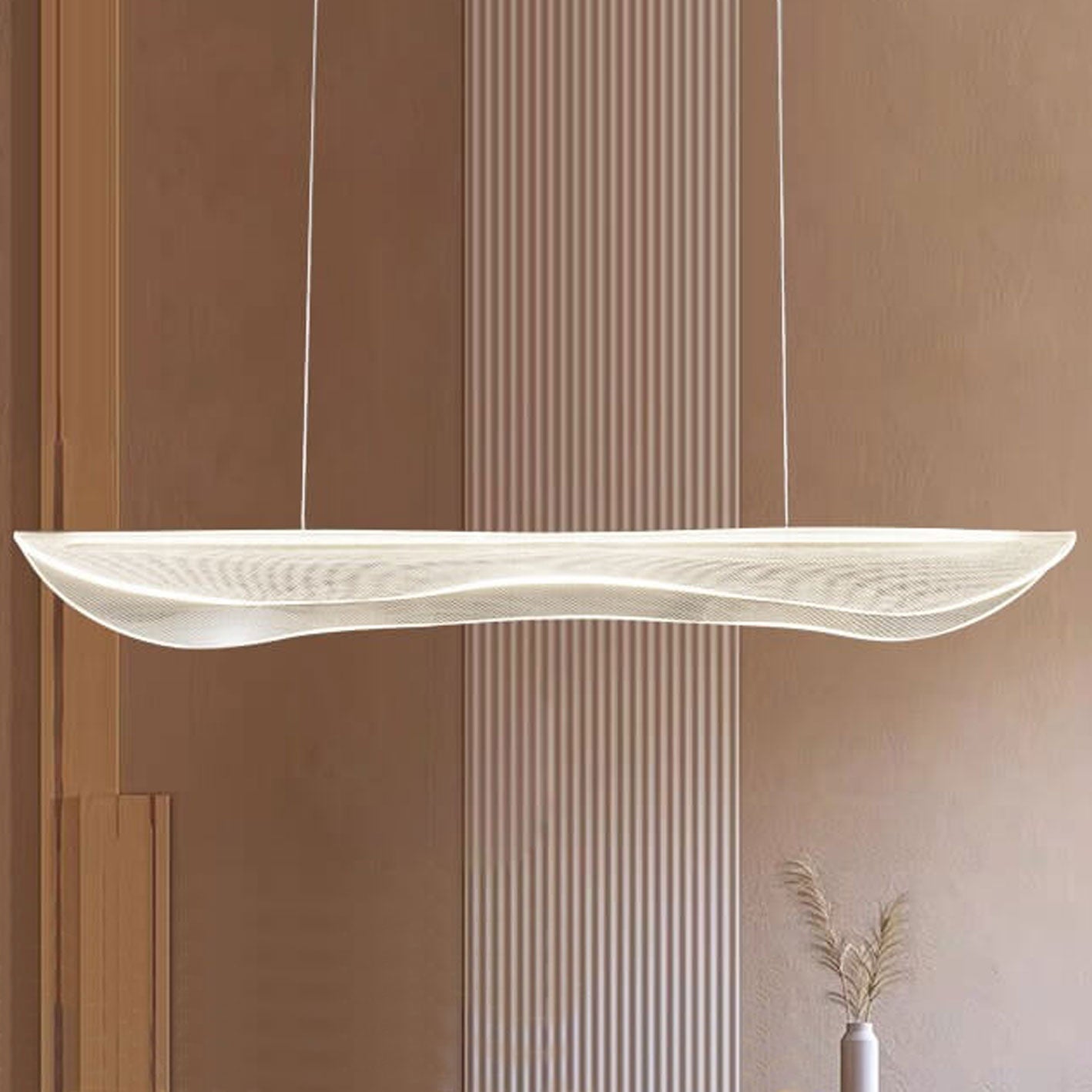 ثريا LED بتصميم أوراق طويلة من الأكريليك بتصميم جزيرة بإضاءة عصرية فاخرة