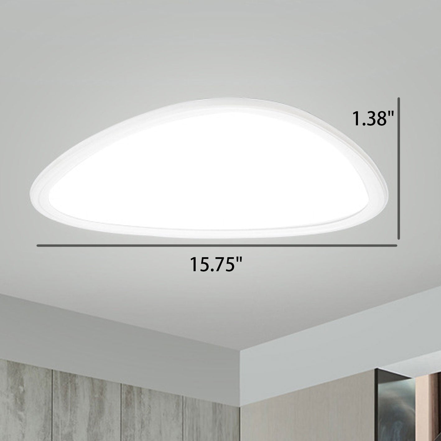 Modern Minimalist Aluminum Acrylic Round Triangle LED Flush Mount Ceiling Light