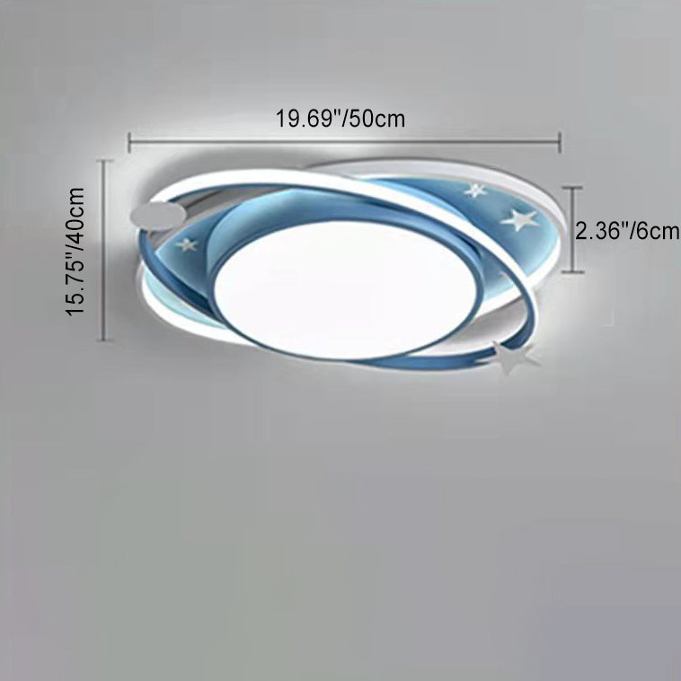 مصباح سقف LED دائري بيضاوي الشكل من الأكريليك والألومنيوم بتصميم آرت ديكو حديث لغرفة النوم