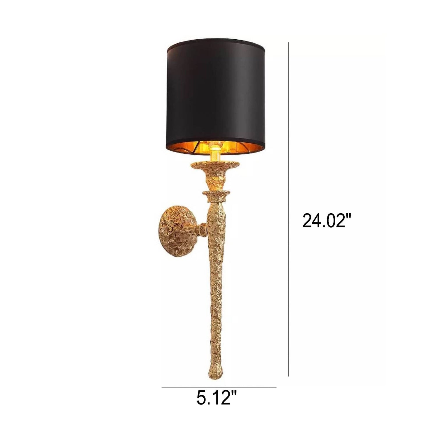 French Luxury Fabric Brass Long Strip Light Arm 1-Light Wall Sconce Lamp