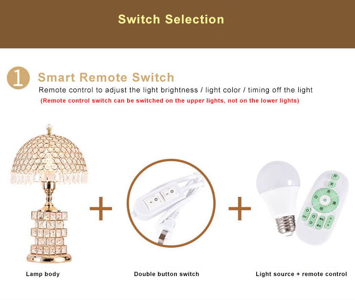 Modern Luxury Crystal Dome Shade 1-Light Table Lamp