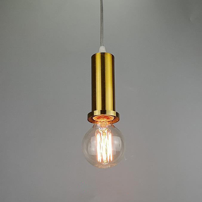 Modern Minimalist Gold Plated Metal Stalk 1-Light Pendant Light