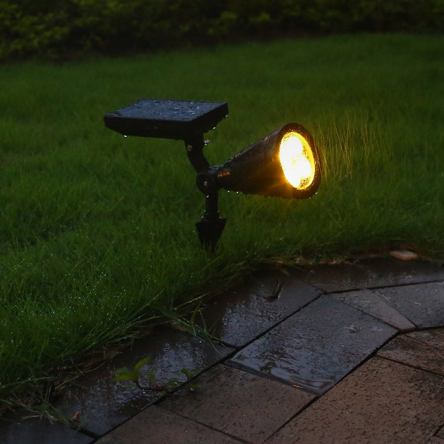 Modern Simplicity Solar Waterproof Conical Spotlight LED Outdoor Floor Plug Light
