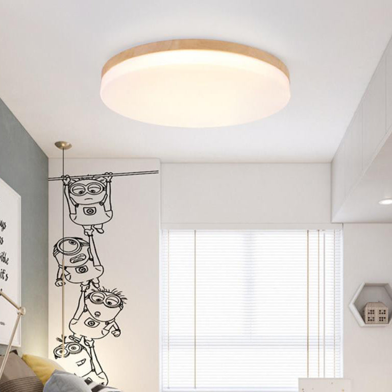 Modern Acrylic Shade Round Log LED Flush Mount Light