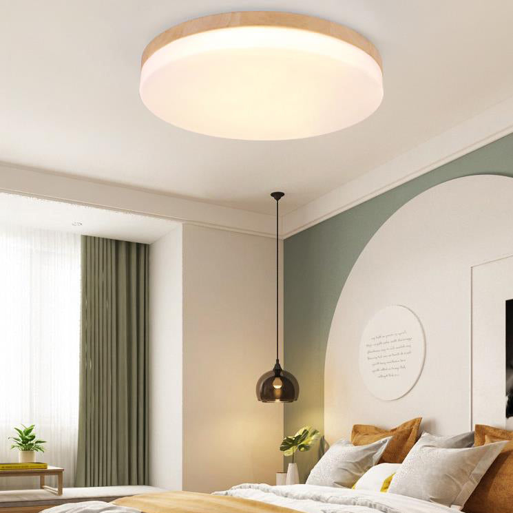 Modern Acrylic Shade Round Log LED Flush Mount Light
