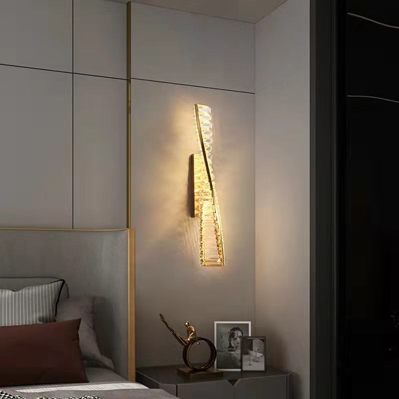 Modern Crystal Light Luxury Spiral Design LED Wall Sconce Lamp