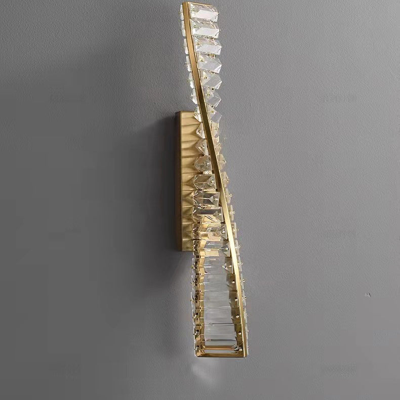 Modern Crystal Light Luxury Spiral Design LED Wall Sconce Lamp