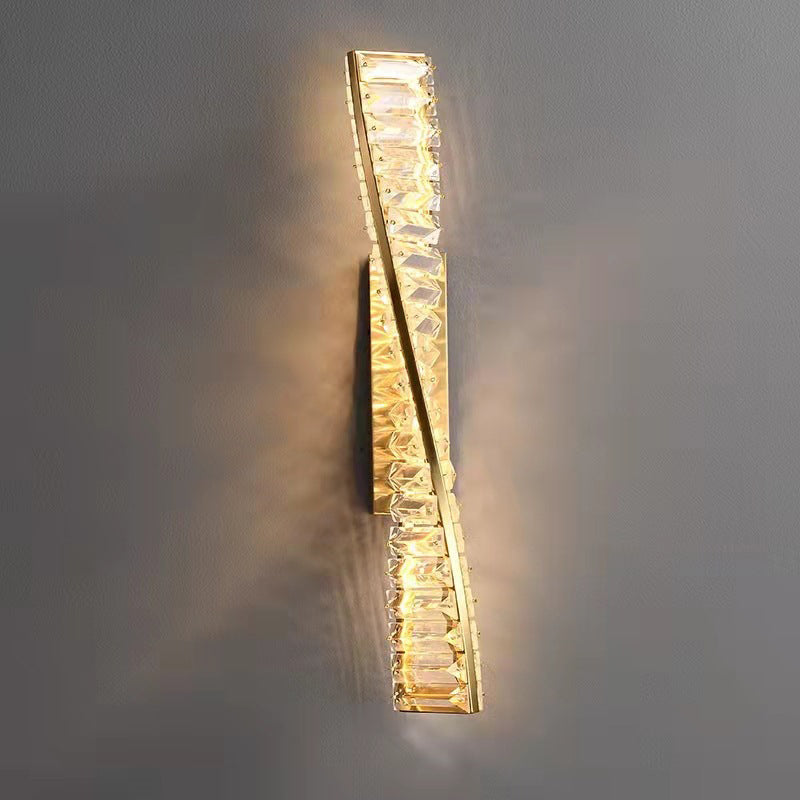 Modern Crystal Light Luxury Spiral Design LED Wall Sconce Lamp