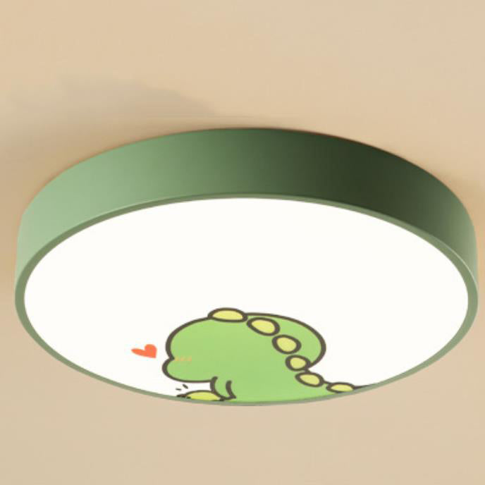 漫画風クリエイティブでカラフルな丸型子供用LEDフラッシュマウントシーリングライト