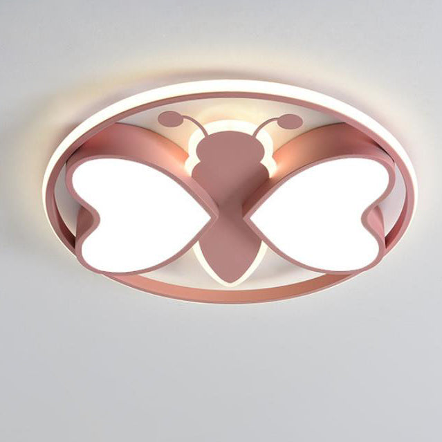 Creative Cartoon Butterfly Round LED Flush Mount Ceiling Light