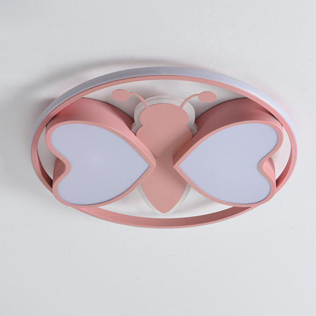Creative Cartoon Butterfly Round LED Flush Mount Ceiling Light