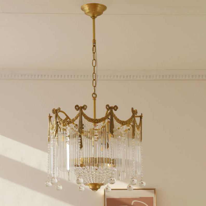 French Luxury Crystal Tassel Bead Design 6/7/9 Light Chandelier