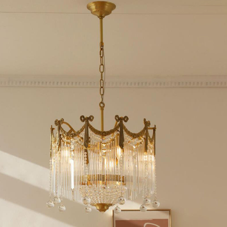 French Luxury Crystal Tassel Bead Design 6/7/9 Light Chandelier
