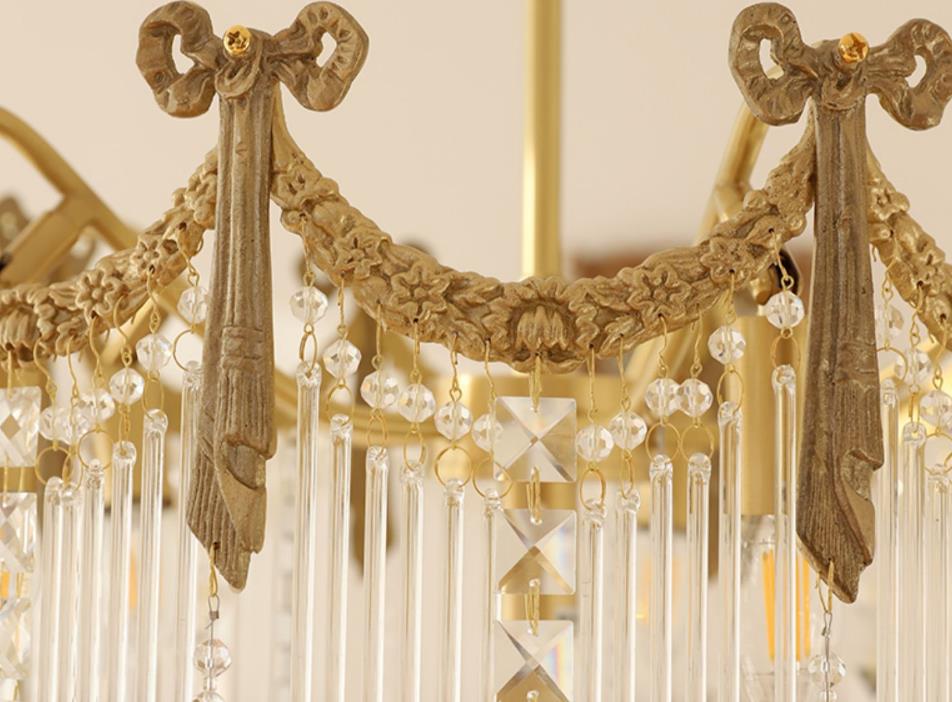 French Luxury Crystal Tassel Bead Design 6/7/9 Light Chandelier