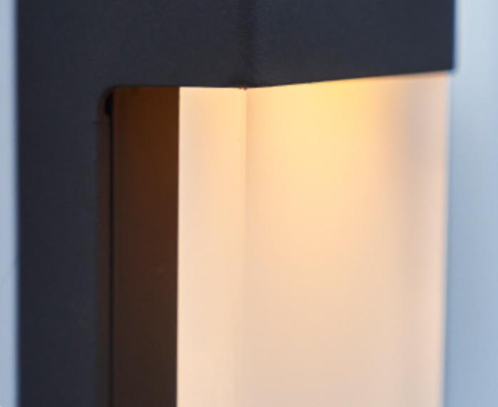 Solar Square Frosted Glass Waterproof Outdoor LED Wall Sconce Lamp