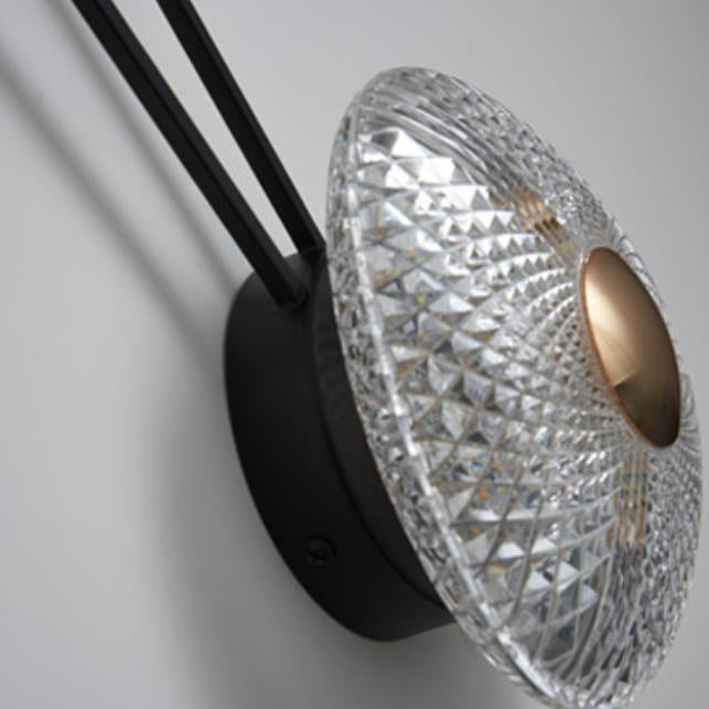 Modern Luxury Round Acrylic Metal Hanging LED Wall Sconce Lamp