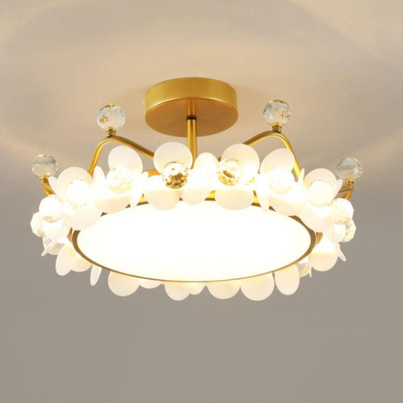 Modern Light Luxury Crown Children LED Flush Mount Ceiling Light