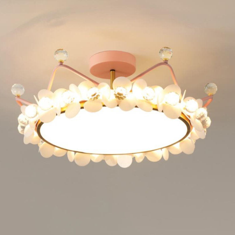 Modern Light Luxury Crown Children LED Flush Mount Ceiling Light