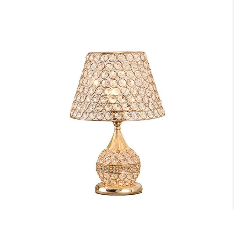 Nordic Luxury Crystal Cone Geometry 1-Light Table Lamp