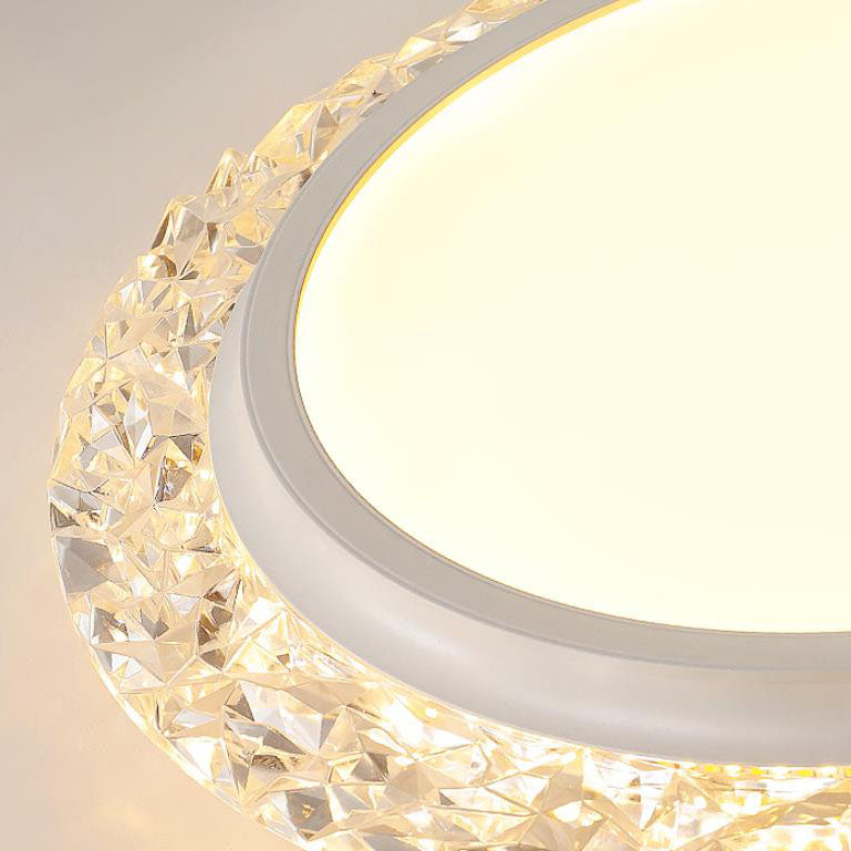 Nordic Minimalist Light Luxury Round Iron Aluminum Acrylic LED Flush Mount Lighting