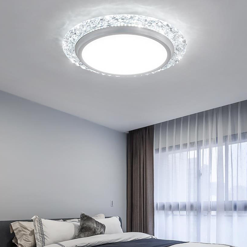 Nordic Minimalist Light Luxury Round Iron Aluminum Acrylic LED Flush Mount Lighting