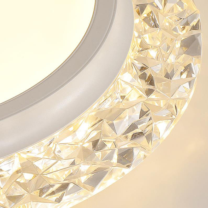 Nordic Minimalist Light Luxury Round Iron Aluminum Acrylic LED Flush Mount Lighting