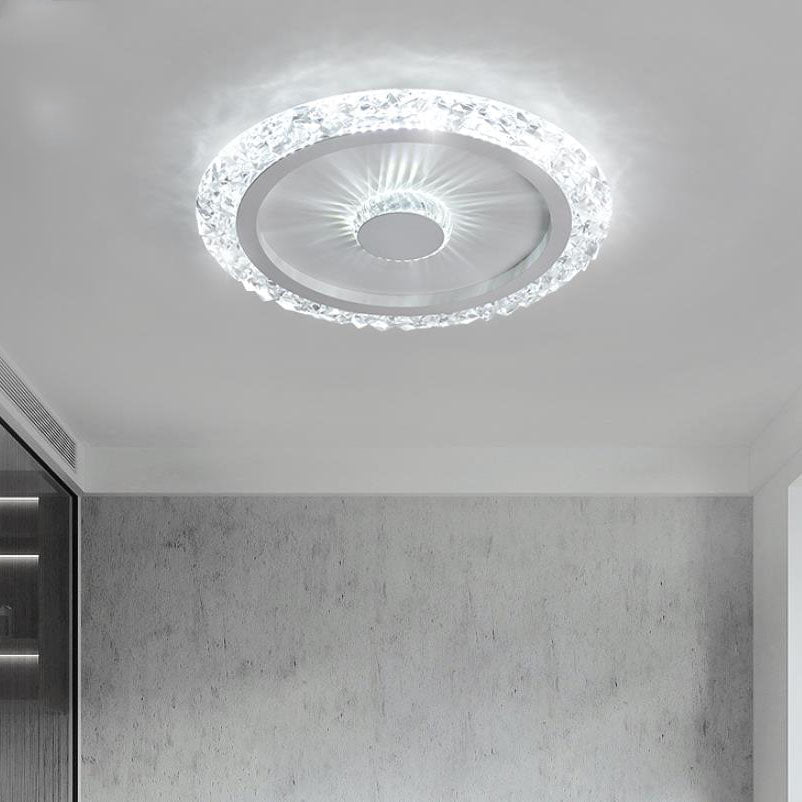 Modern Light Luxury Round Acrylic Iron Aluminum LED Flush Mount Lighting