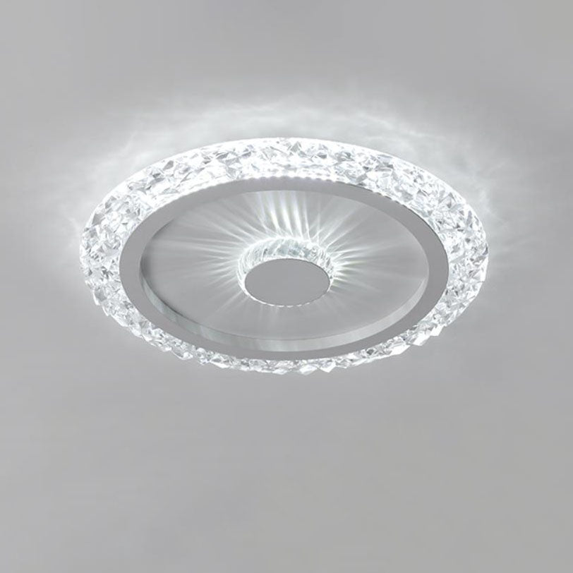 Modern Light Luxury Round Acrylic Iron Aluminum LED Flush Mount Lighting