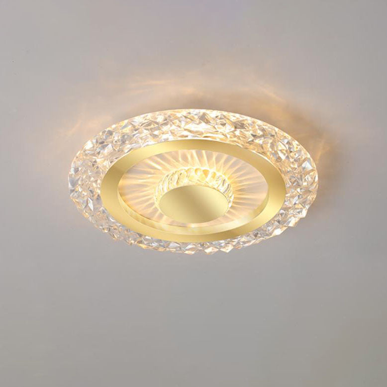 Modern Light Luxury Round Acrylic Iron Aluminum LED Flush Mount Lighting