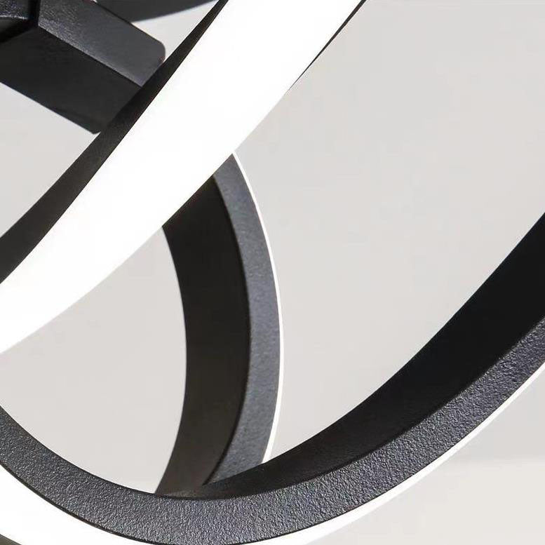 Modern Creative Bending Lines Iron Silicone LED Semi-Flush Mount Ceiling Light
