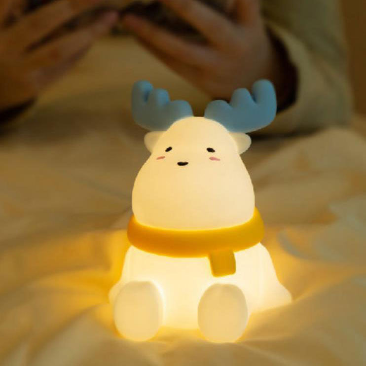 Modern Creative Moose Silicone LED Pat Night Light Table Lamp