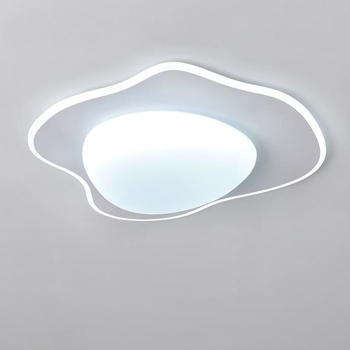 Modern Minimalist Cream Round LED Flush Mount Ceiling Light