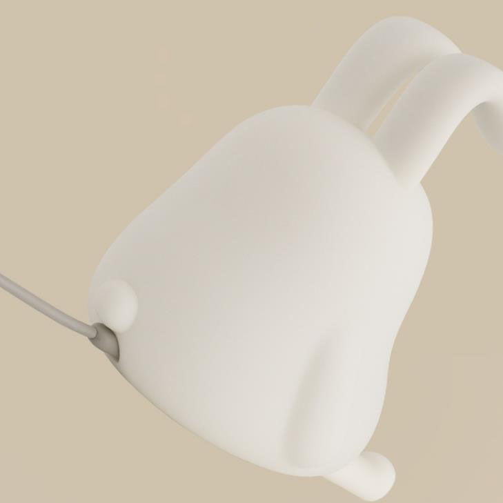Creative Cute Folded Ear Rabbit Silicone Pat LED Night Light Table Lamp