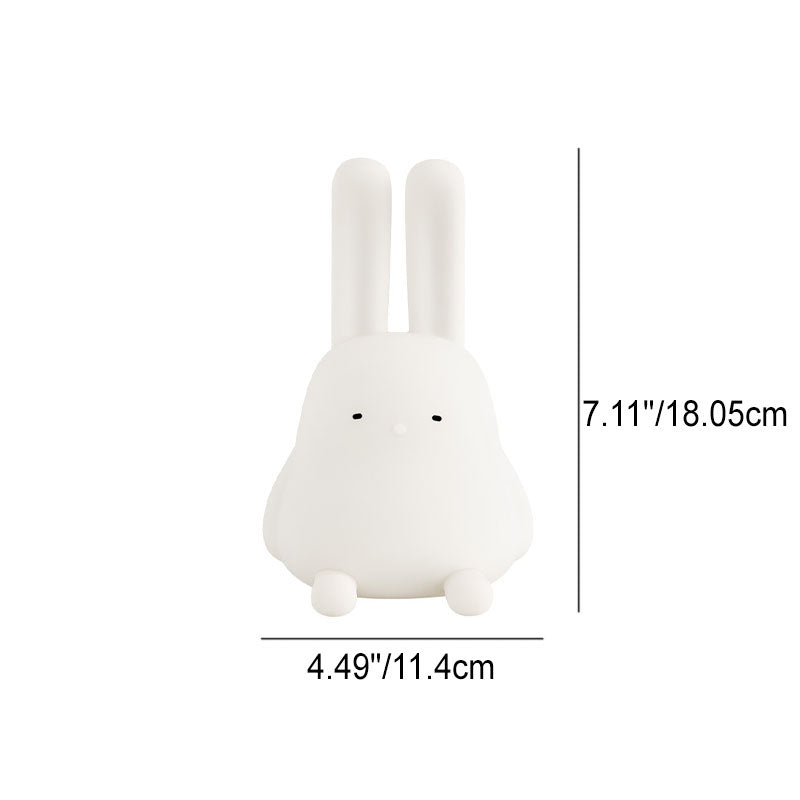 Creative Cute Folded Ear Rabbit Silicone Pat LED Night Light Table Lamp