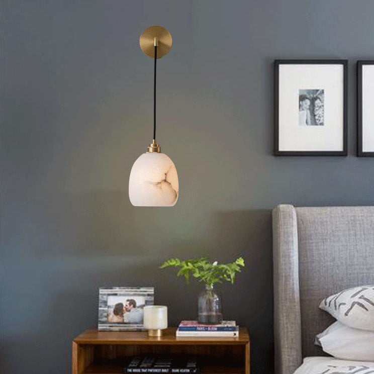 مصباح حائطي فاخر من Nordic Light مصنوع من النحاس والليموني مزود بإضاءة واحدة