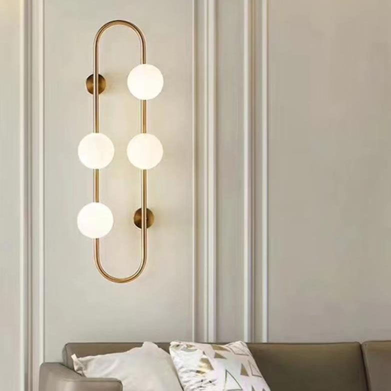 مصباح حائطي بتصميم كرة زجاجية بيضاوية من نورديك إبداعي، مزود بـ 2/4/6 مصابيح