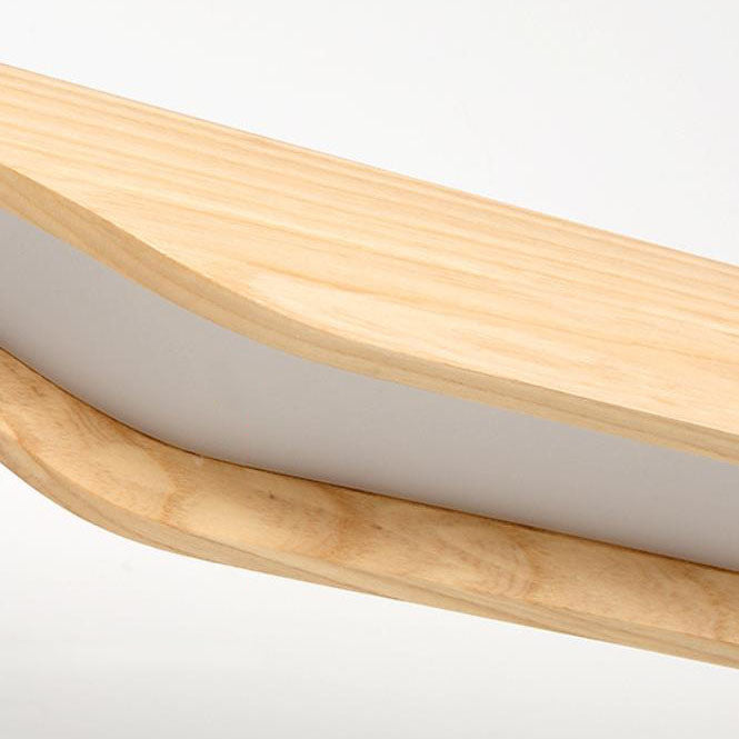 مصباح جزيرة LED ياباني بسيط من خشب الدردار بظل أكريليك طويل على شكل شريط طويل