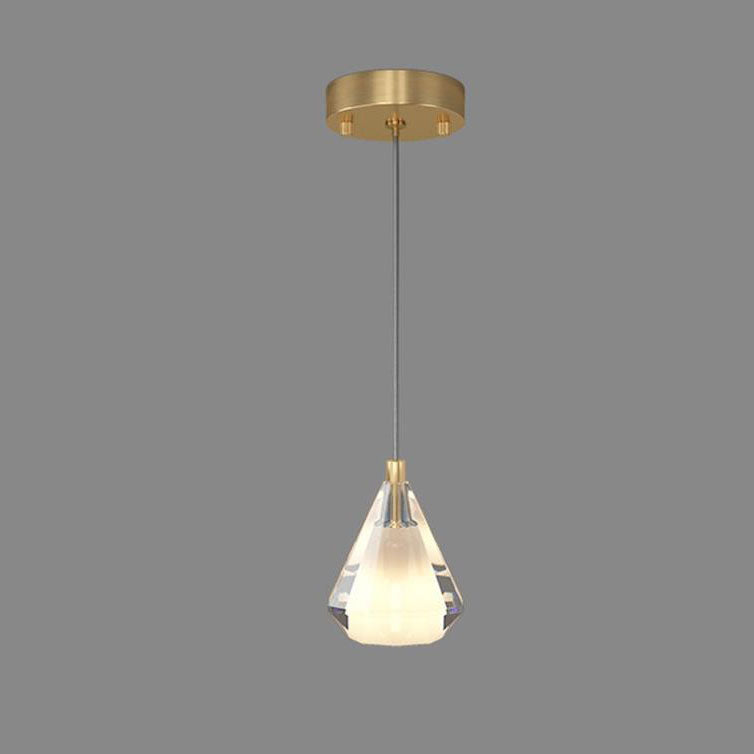 Contemporary Nordic Crystal Drop1-Light Pendant Light For Bedroom