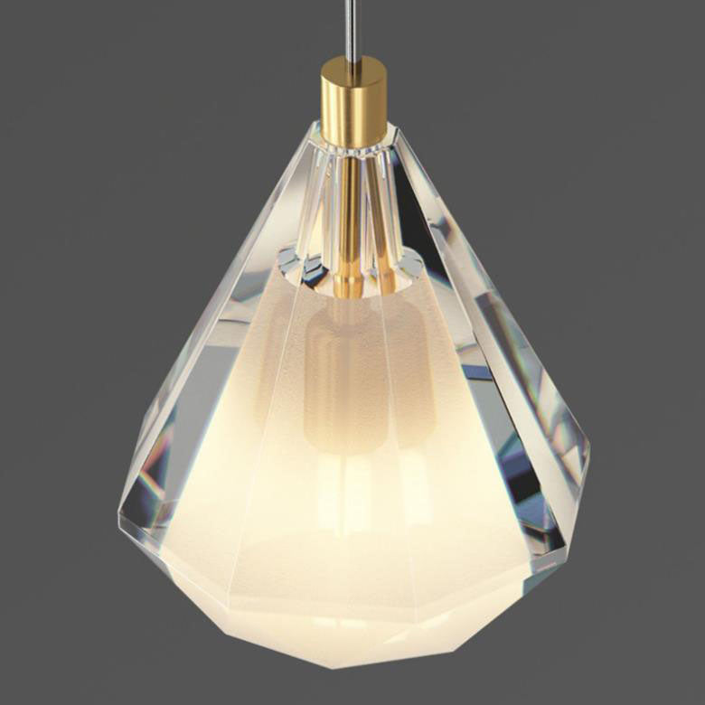 Contemporary Nordic Crystal Drop1-Light Pendant Light For Bedroom