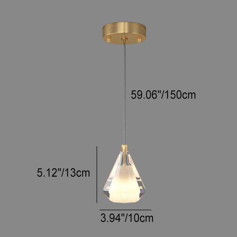 Contemporary Nordic Crystal Drop1-Light Pendant Light For Bedroom