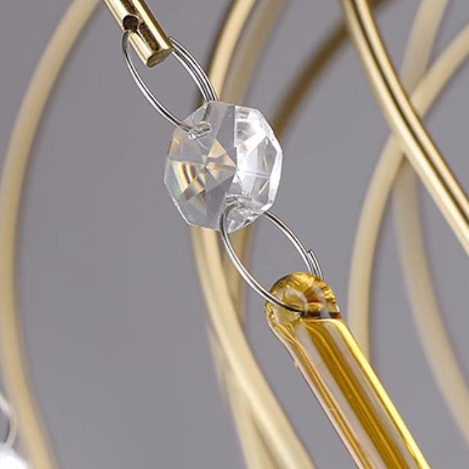 ثريا فرنسية تقليدية على شكل دمعة من النحاس والزجاج، 4/6/10 مصابيح لغرفة المعيشة