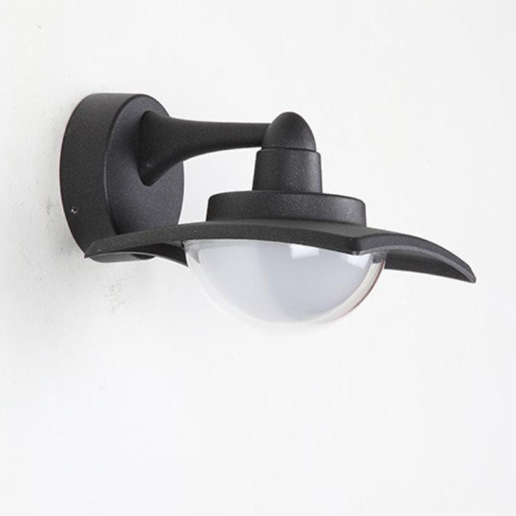 مصباح حائط LED دائري زجاجي صناعي معاصر مقاوم للماء مصنوع من الألومنيوم للفناء الخارجي